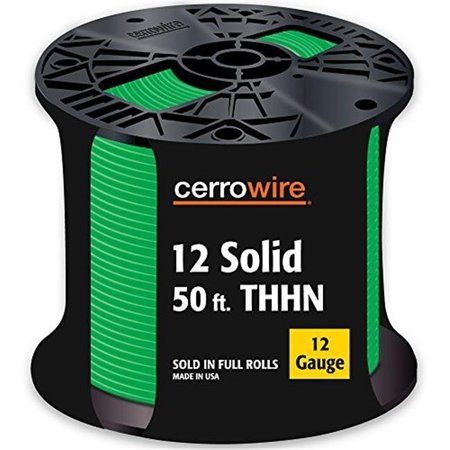 SOUTHWIRE Southwire 11591541 12 Awg Thhn Solid Wire; Green - 50 ft. 11591541